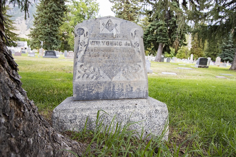 Headstone of William Young Jr. at the Provo cemetery.